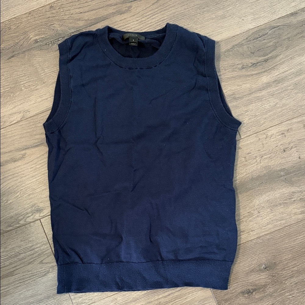 J Crew Women Navy Sleeveless Knit Top